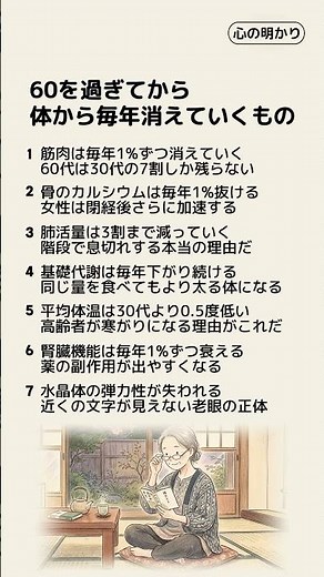 60を過ぎてから体から毎年消えていくもの #老化のサイン #フレイル予防