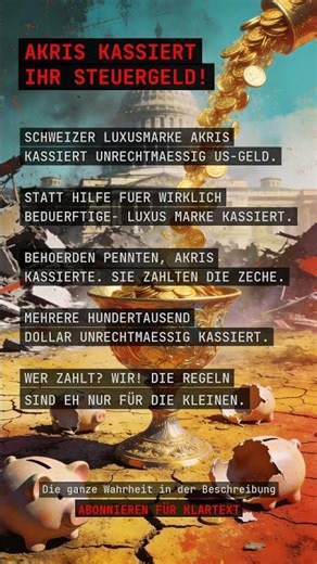 AKRIS Corona-Betrug: Luxusmarke zockt ab – Regierung schaut zu! IHR STEUERGELD WEG!