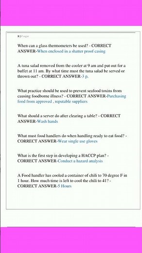 Texas Food Manager Exam And Practice Exam Newest 2024 Actual Exam Complete 400 Questions And Correct