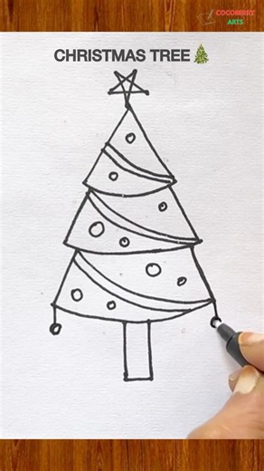 Easy Tree Drawing | Christmas Tree Sketch 🎄#shorts #easydrawing #christmasdrawing