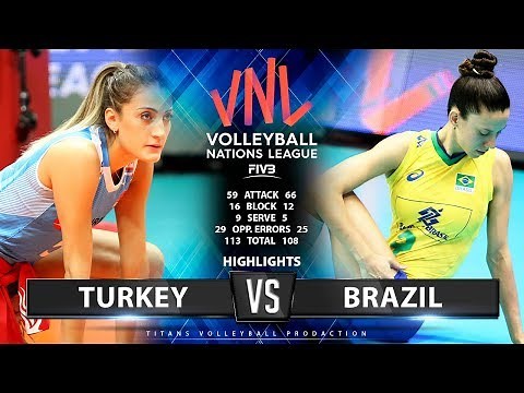 TURKEY vs BRAZIL - HIGHLIGHTS | Women's VNL 2019