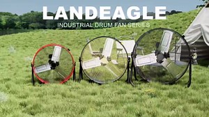 Landeagle 30Inch Industrial Drum Fan,14000CFM Heavy Duty Floor Fan, Powerful 3-Speed Air Circulator with 360° Tilt Castors,550W High Velocity Shop Fan for Warehouse, Facotry, Barn, Garage, Black