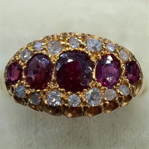 #DMqueries 16 RR097 Most gorgeous late Victorian ruby and diamond carved gold ring #custodianOfEternity