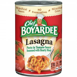 Chef Boyardee Lasagna in Tomato Sauce Seasoned with Meat, Ready-to-Eat Meal, 15 oz. Can