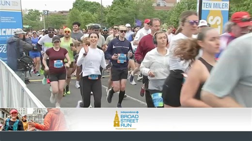 Action News' Caroline Goggin takes part in the Independence Blue Cross Broad Street Run