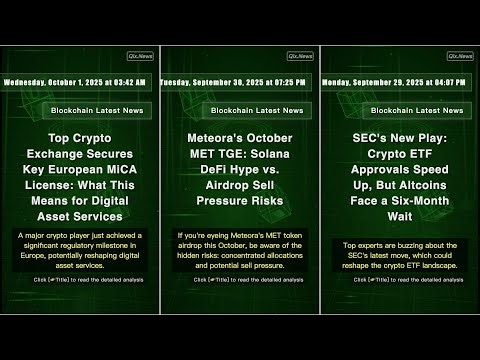 Blockchain News: Wednesday, October 1, 2025 at 08:06 PM #QixNewsCrypto