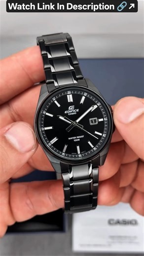 Edifice Casio Classic All Black Luxury Men's Watch #luxurywatchesformen #elegantwatches #casio