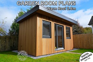 Garden Room Plans – Warm Roof Design, 2.8m Tall (PDF Build Guide) - Etsy UK