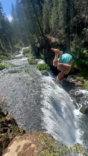 Drew Mazzie on Instagram: "When the first ones too floaty, add a flip 🤝 - - Great little trip up north stoked to send my highest Gfull and gfullout, sesh a new takeoff 🤟 and just be able to make it out to this gem of a spot ☁️🫶 #norcal #explore #creative #cliffjumping #sendit"