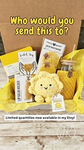 Limited Sunshine gift box ready to ship from my Etsy shop: Jarfulofknots.Etsy.Com. price is $74.95 with free shipping in USA. This gift is is a great alternative to flowers or food items. All patterns for items shown by me also in my shop! #goodvibes #crochetersofinstagram #sunshinegiftbox #sunshinebasket #sunshine☀️ #griefgiftideas #makersofinstagram #birthdaygift #fyp #mothersdaygidtideas #summergift #thankyougifts #handmadegifts #shopsmall #supportsmallbusiness | Jarful Of Knots