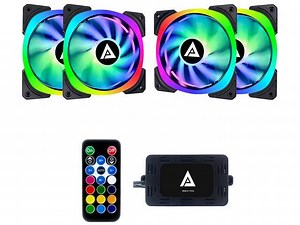 Apevia Lunar Pro 120mm Silent Addressable RGB Color Changing LED Fan (4 Fans)   4-Pin Control Box and RF Remote (4 Pack), LP412L-RGB - Newegg.com