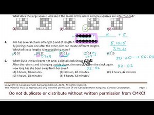 Math Kangaroo 2020 Grade 5-6– Problem 5 | Digital Bat and The Clock