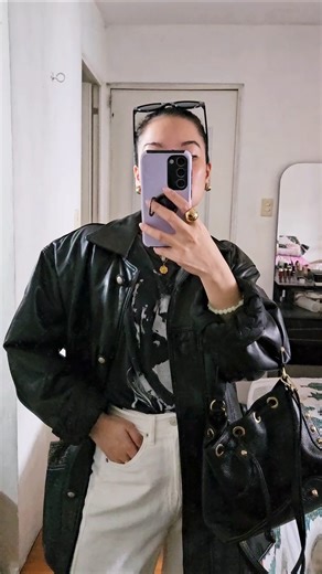 fall outfit leather coat #falloutfits #leatherjacket #styleinspo #ootd