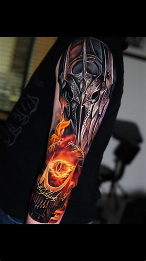 Stencil VS Finished Tattoo Sauron