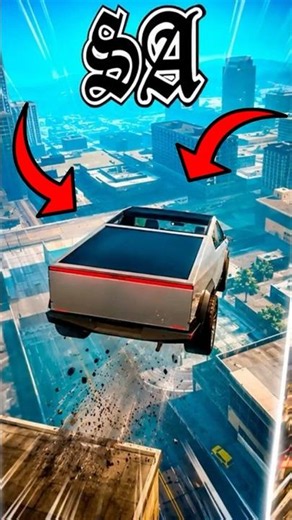 🤯 I tried dropping a Cybertruck from the highest point in every GTA... #gta #gta5