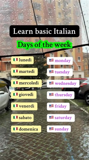 Italian lesson n.3 - Days of the week #basicitalian #speakitalian #learnitalian #italianforbeginners #teaching #freelesson #italianlessons #ItalianLanguage | 𝑳𝒆𝒎𝒐𝒏𝒂𝒅𝒆