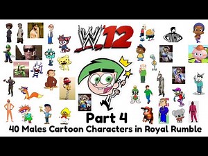 WWE 2k12 : 40 Males Cartoon Characters in Royal Rumble (Round 11) Part 4