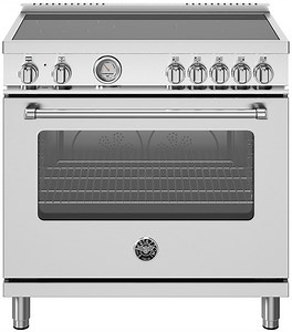 Bertazzoni Master Series 36 In. Induction Range, 5 Heating Zones, Electric Oven in Stainless Steel - MAS365INMXV