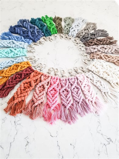 Small Macrame Keychain: Boho Bag Charm With Lobster Clasp - Etsy