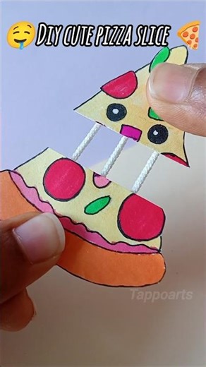 DIY Cute "Cheesy" Pizza Slice Paper Craft! 🍕✨ #shorts #papercraft #diy #artandcraft #art