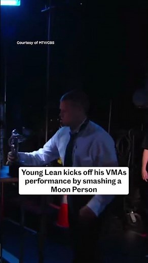 Yung Lean Kicks Off His VMAs Performance by Smashing a Moon Person