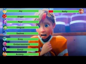 Inside Out 2 (2024) Riley Anxiety Scene with healthbars