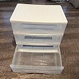 BYCY Plastic Stackable Storage 3 Drawers, White Bathroom Makeup Organizer with Wide Clear Drawers Tabletop Drawer Organizer for Desk,Countertop at Home, Office, School