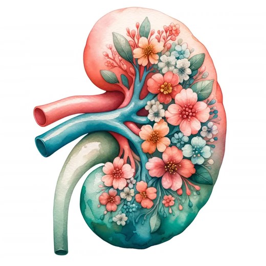 Floral Kidney Clipart: Medical Art Prints (digital Download) - Etsy