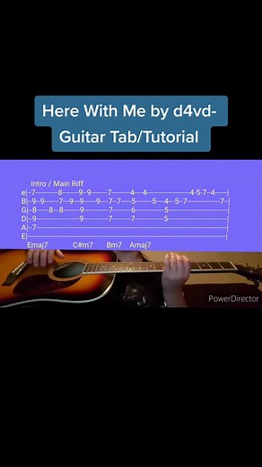 Here With Me Guitar Tab Tutorial by d4vd
