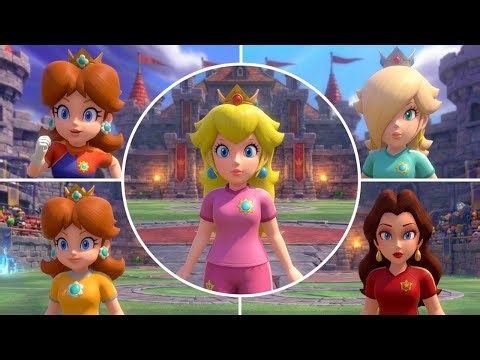 All Female Characters in Mario Strikers Battle League - Every Outfit