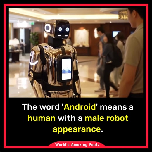 3.4K views · 27 reactions | The word 'Android' means a human with a male robot appearance. #science #tech #fact #facts #reel | World's Amazing Factz | Facebook