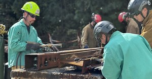 WATCH: Firefighters from across U.S. are in Virginia Beach learning to save people from building collapse