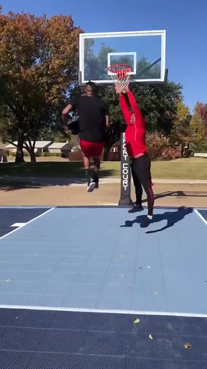 Which shot was more impressive? 🥵👀 @d_j_roberson #basketball #trickshot #fyp