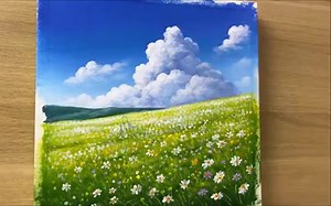 10K views · 782 reactions | Daisy Field Painting - Acrylic Painting...