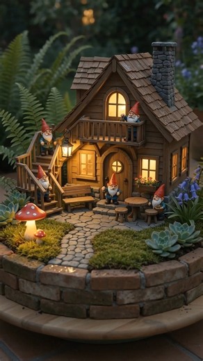 I Built a Whole Gnome Village in a Flower Pot 🧙‍♂️🏡 (Wait for the Lights!)