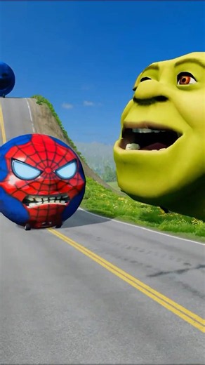 KPop Demon Hunters Cars vs Shrek and Colorful Moon car in BeamNG.drive