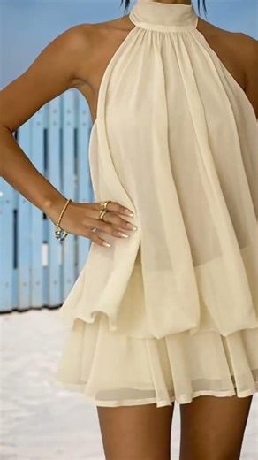 Women's Backless Halter Mini Dress