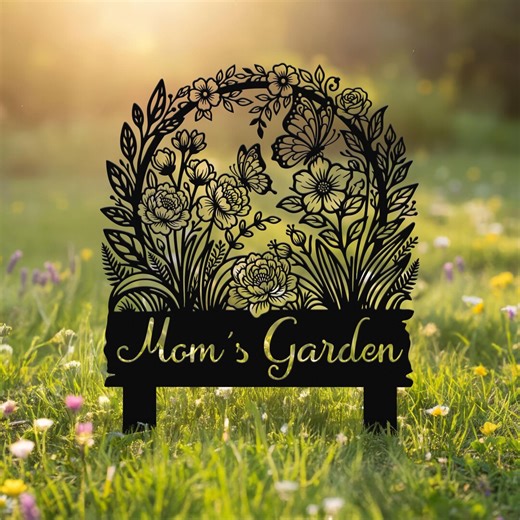 Personalized Garden Metal Sign With Stakes, Custom Yard Decor - Etsy