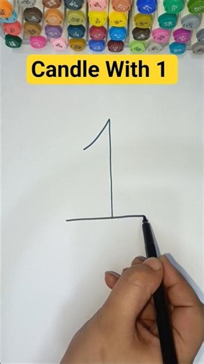 Candle Drawing with Number 1 |Candle Art Tutorial | #shorts #drawing #art #candle