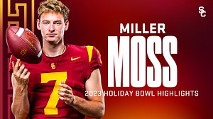 35K views · 1.1K reactions | USC Football QB Miller Moss threw for 372 yards and 6 touchdowns in the 2023 Holiday Bowl before being named the starter for USC's 2024 opener! | USC Trojans | Facebook
