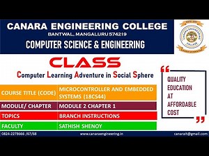 VTU MCES (18CS44) Microcontroller & Embedded systems Branch Instructions (M2 L3)