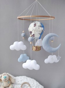 Baby Mobile, Hot Air Balloon Mobile, Hot Air Balloon Baby Shower, Adventure Theme Nursery Decor, Hot Air Balloon Nursery, Newborn Gift - Etsy