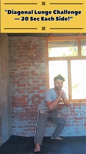 20 Sec Diagonal Lunge Challenge 🔥 Lower Body Fat Burn! #fitwitharjun