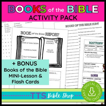 Printable Books of the Bible Activity Pages for Kids Sunday School & Homeschool