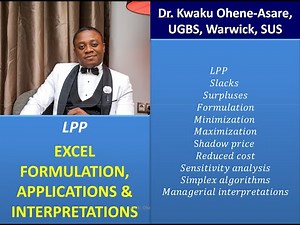 L3 Mgt Sc Op Res, LPP & Excel Solutions, interpretations, shadow price, reduced cost, sensitivity