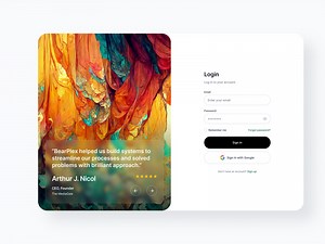 Login Dashboard Page Design