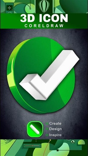 Amazing 3D Check Mark Icon in CorelDRAW ✅ | Easy Logo Design Tutorial #shorts