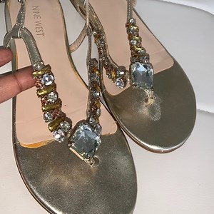 Large jeweled thong sandal