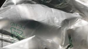 Protective packaging material for parcels and packaging of delicate fragile items. Bubble wrap. Plastic air inflated bags. Environment protection. Recycled plastic. Postal trading. PE HD. Polyethylene