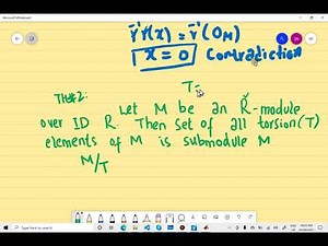 Torsion module, Torsion free modules Every vector space is torsion free. M/T is torsion Free.